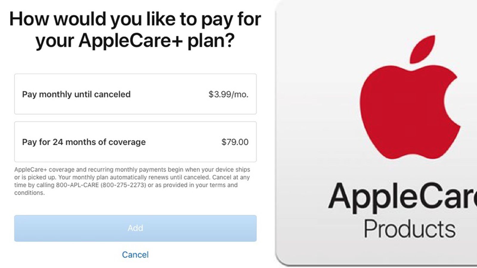 how to buy applecare plus monthly