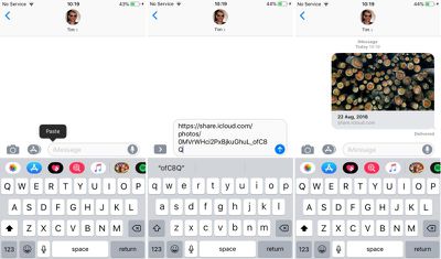 how to share an icloud photo link in ios 12 02