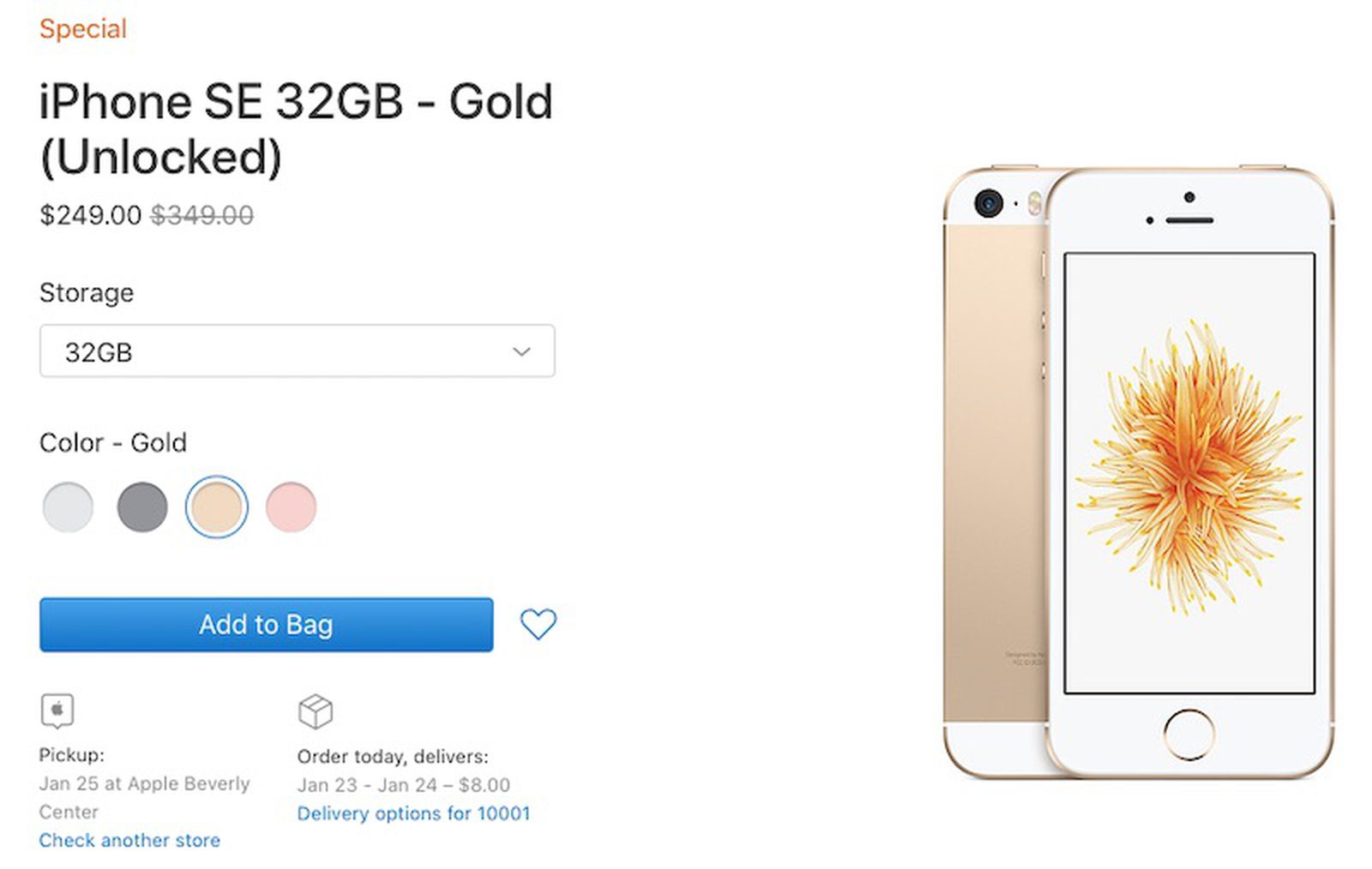 iPhone SE Makes Third Appearance on Apple's Clearance Store at