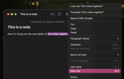 link notes macos