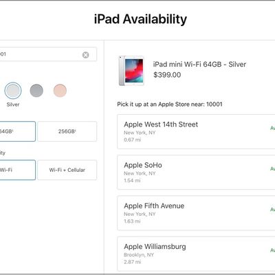 ipad mini 5 apple store pickup