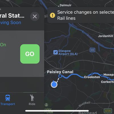 real time transit apple maps