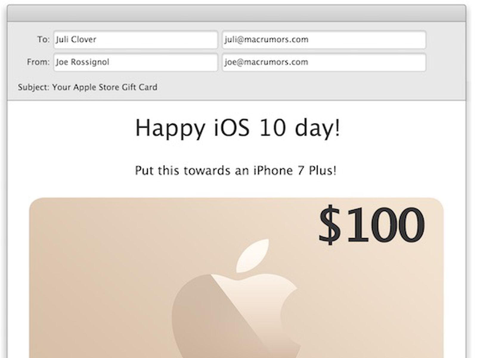 Apple Gift Card by Email