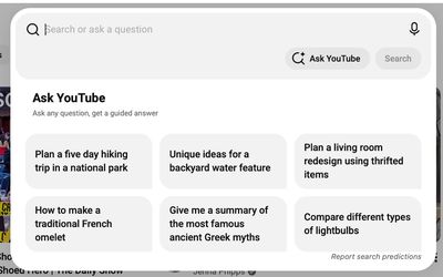 interface de pesquisa do youtube