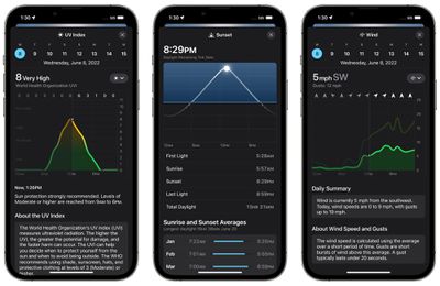 weather app ios 16 modules 2 - برنامه هواشناسی iOS 16 با ادغام عمیق تر آسمان تاریک، تعمیرات اساسی قابل توجهی دریافت می کند