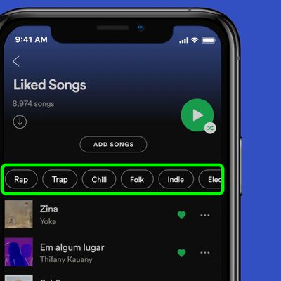liked songs spotify filters
