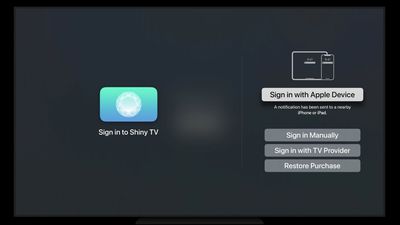 tvos face id signin screen