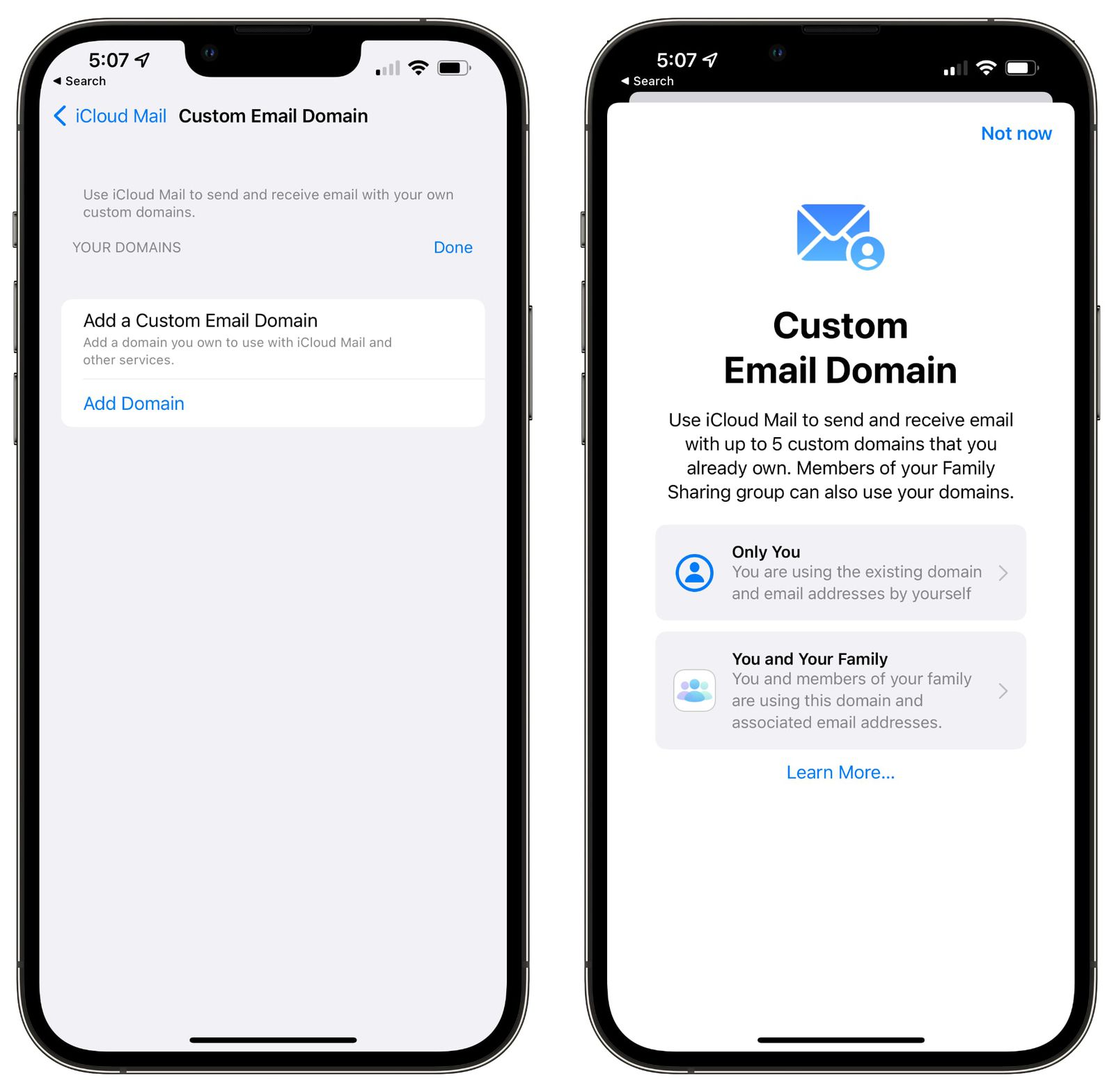 iOS 15.4 Beta Adds Support for Setting Up Custom Email Domains With ...