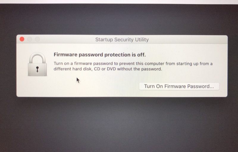 imac firmware password