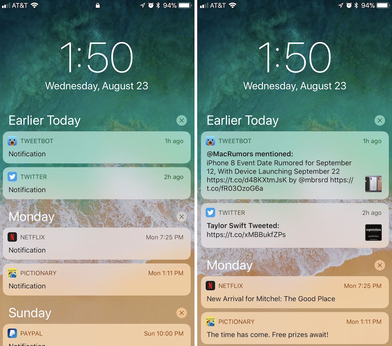 How To Hide Text Previews For Every App Notification On Ios 11 S Lock Screen Macrumors