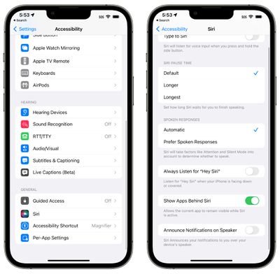 Accesibilidad ios 16 siri