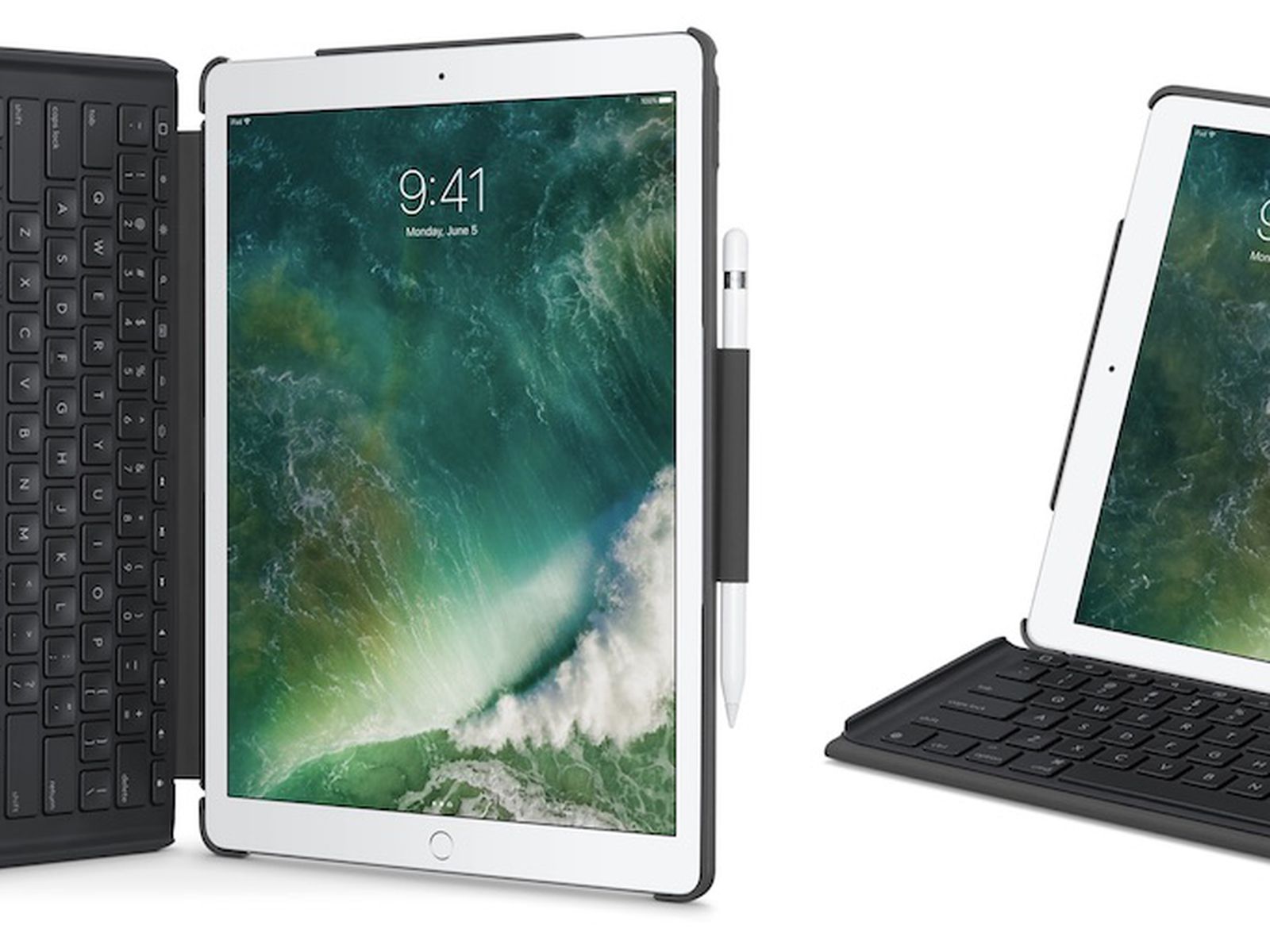 rent Ræv Samarbejde Logitech Debuts Slim Combo Case for 10.5-Inch and 12.9-Inch iPad Pro With  Detachable Backlit Keyboard - MacRumors