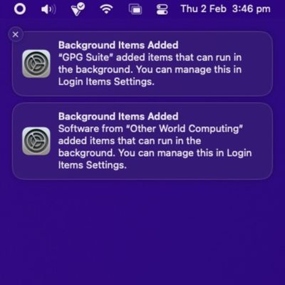 background items notifications