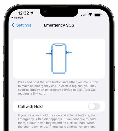 emergency sos call with hold