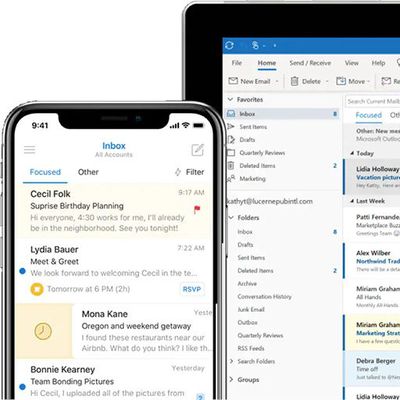 outlook iphone tablet