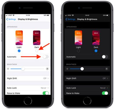 how to enable dark mode in ios 13 1