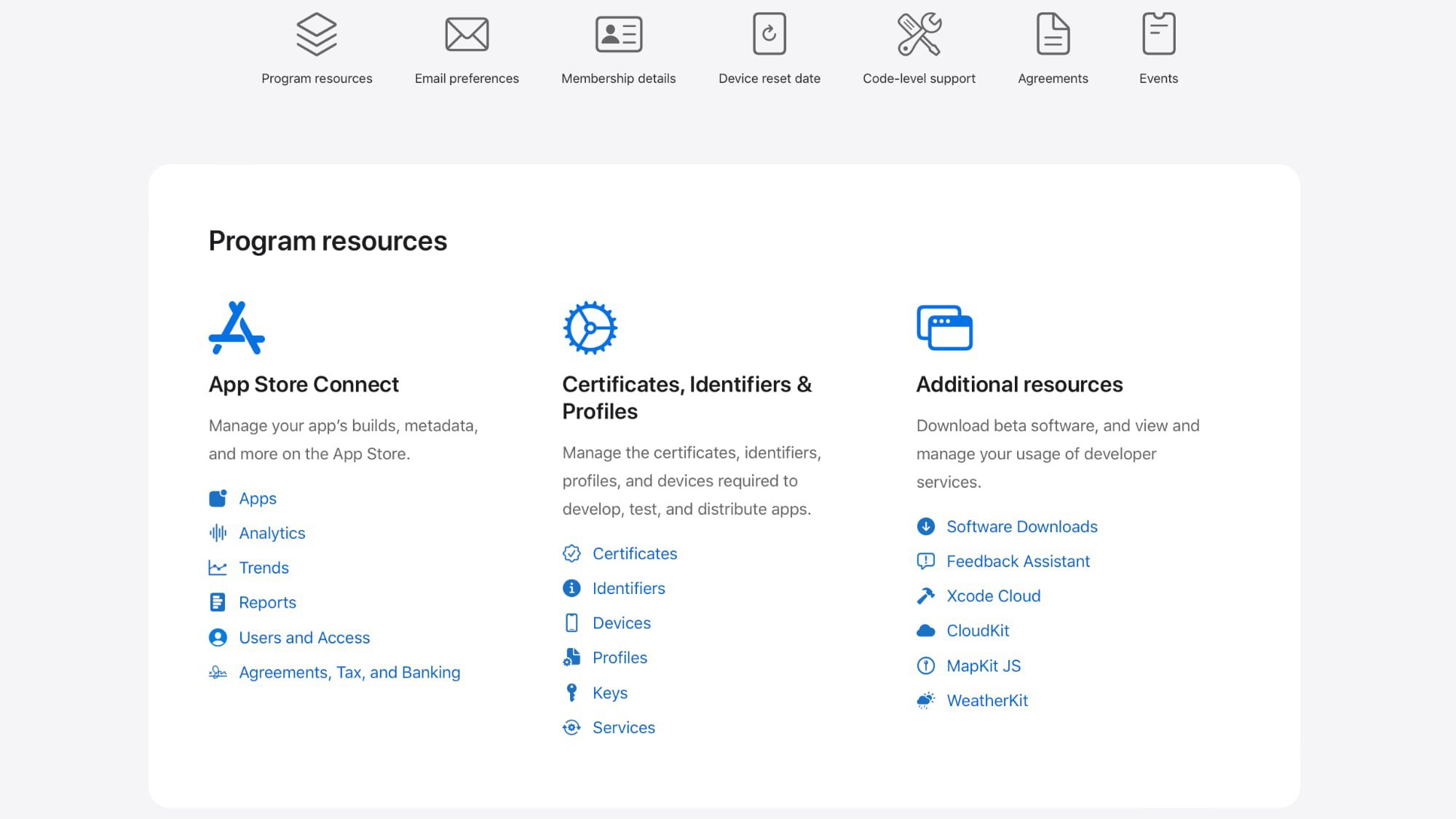 Apple Gives Developer Account Page a Design Refresh