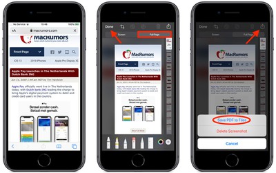 How To Save Or Share A Safari Web Page As A Pdf In Ios 13 Macrumors