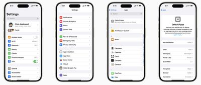 eu ios 18 default app settings