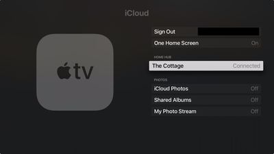 apple tv connected as home hub