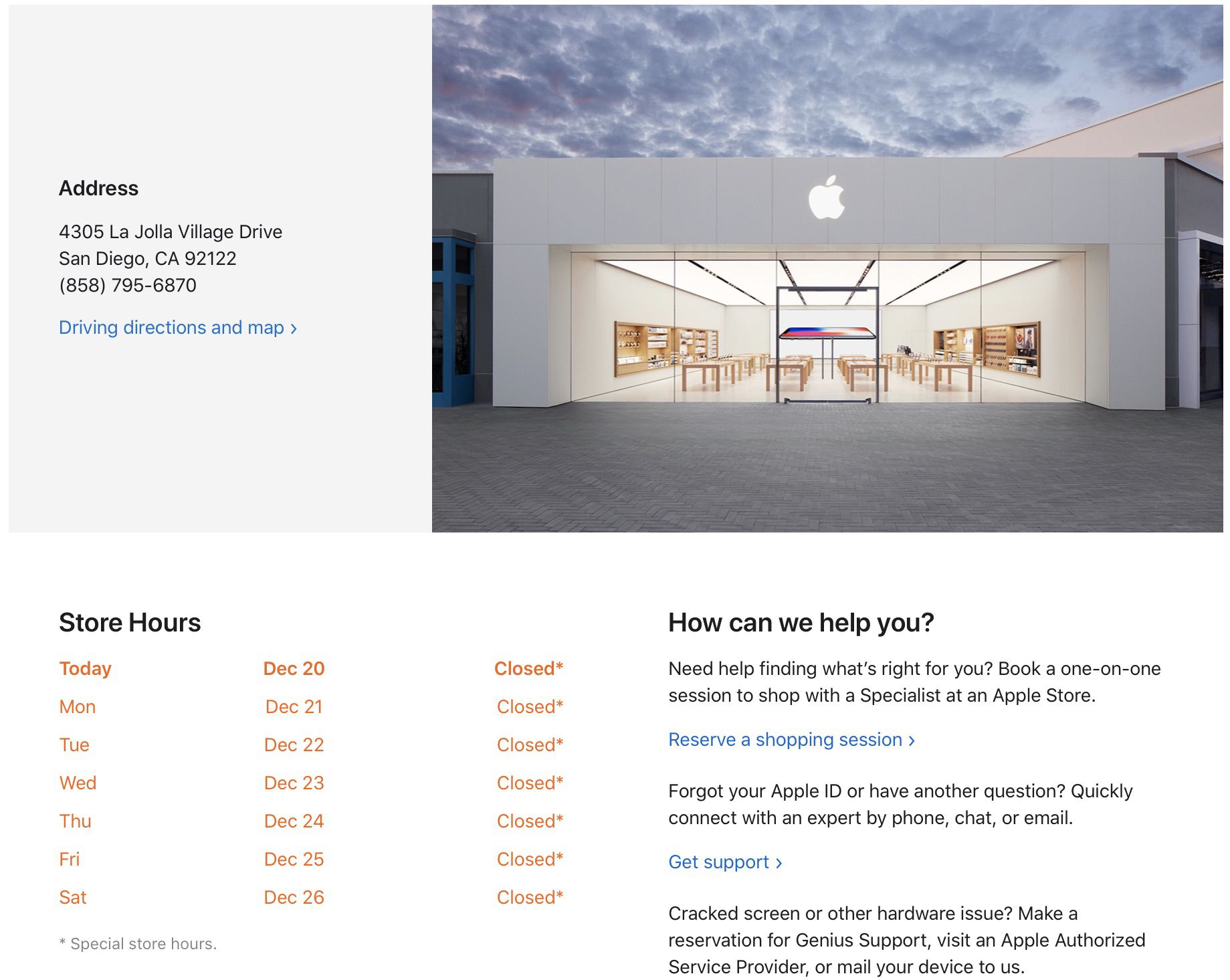 Almost 100 Apple Stores Closed Again, Including All Stores in