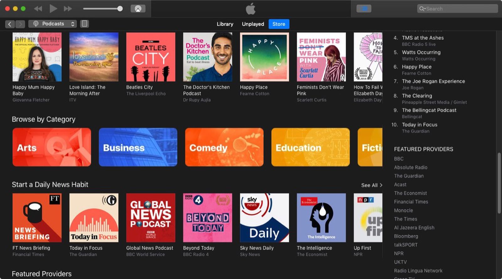 Apple Adds New Content Categories To Its Podcasts App Macrumors 