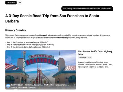 teste de interface de pesquisa do youtube