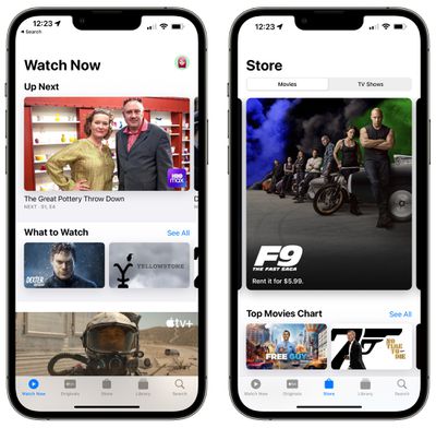 ios 15 2 tv app store-tabblad