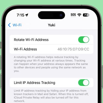 rotate wifi address ios 18