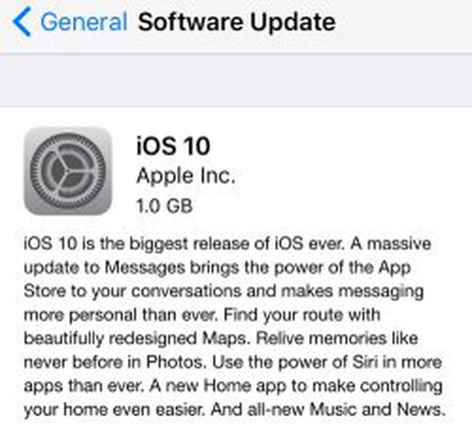 Apple Says Over-the-Air iOS 10 Update Issue is Fixed - MacRumors
