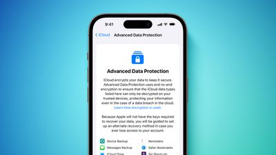 Apple Advanced Security uzlabotas datu aizsardzības ekrāns zaļi zils