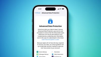 Apple Advanced Security Erweiterter Datenschutzbildschirm grünblau