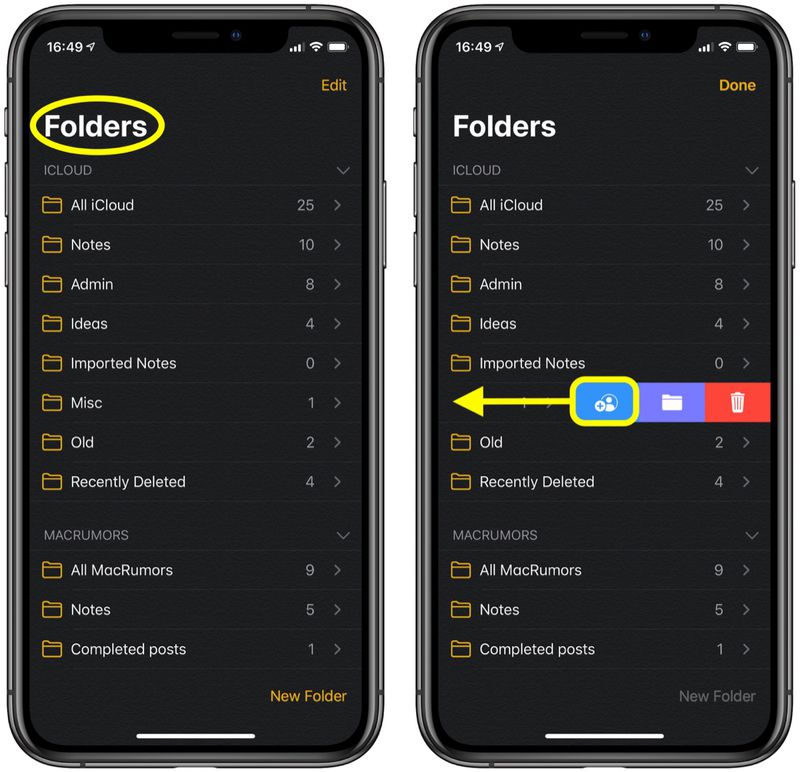 How to Share Folders in the iOS Notes App - MacRumors