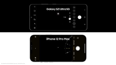 Samsung e iPhone con zoom 100x