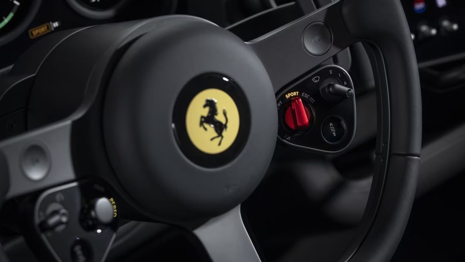 Official Ferrari image of the Ferrari Luce in a silver sport configuration
