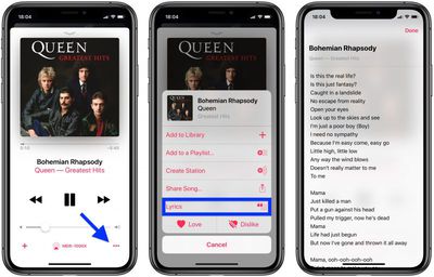 how to view song lyrics in apple music