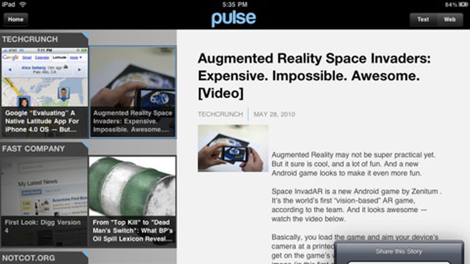 Pulse News Reader For Ipad Pulled From App Store After New York Times Complaint Updated X2 Macrumors