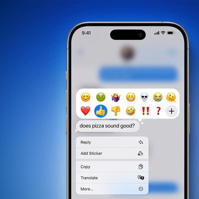 iMessage Emoji Tapback Mockup