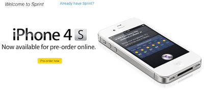 sprint iphone 4s preorder now