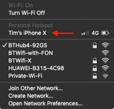 personal hotspot