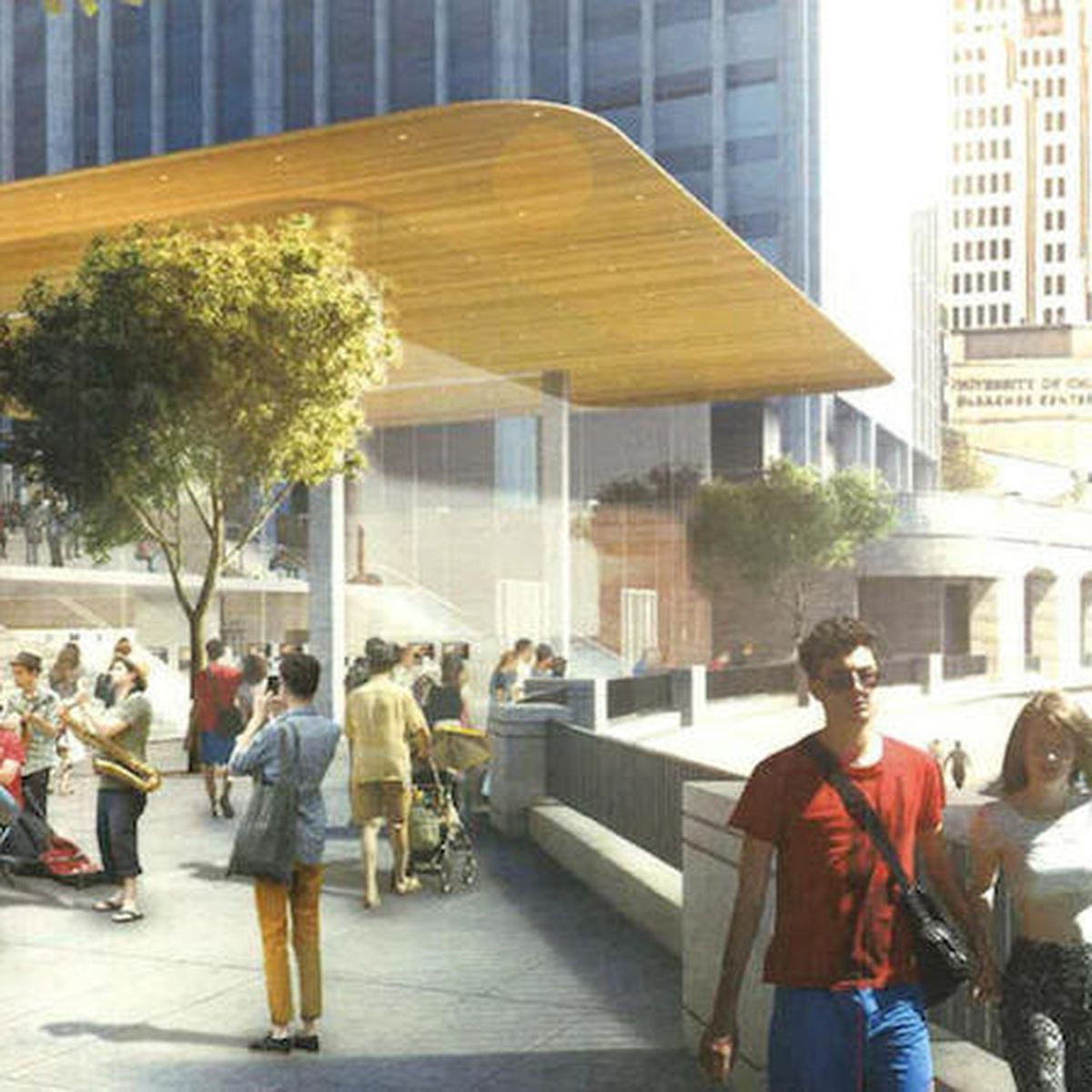 Apple shares latest vision for new Chicago River retail store as roof and  curved glass put in place - 9to5Mac