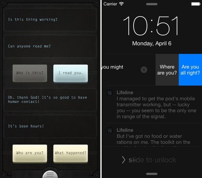 Text Based Game Lifeline Named App Of The Week Available For Free Macrumors