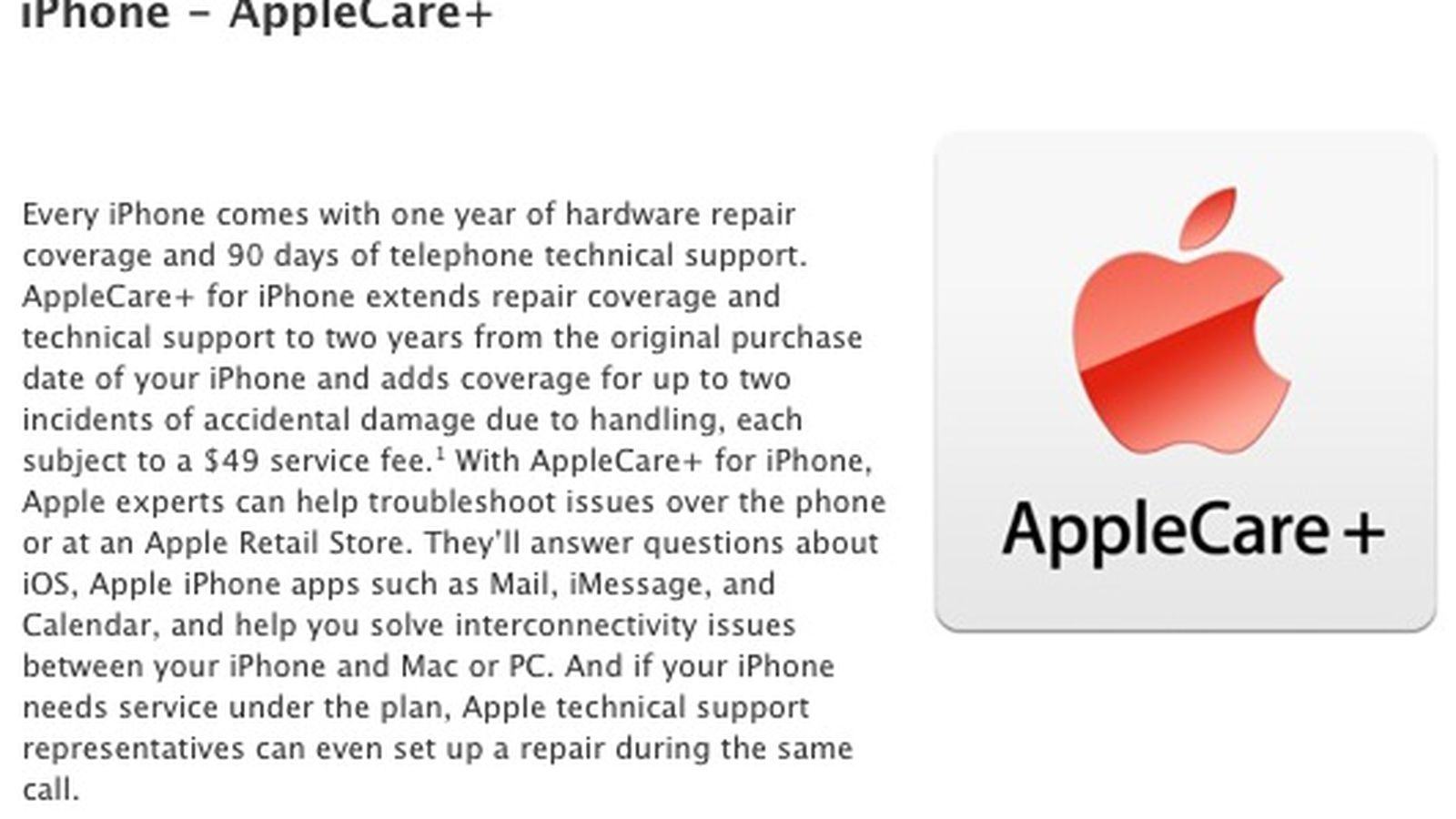 Apple Launches AppleCare with Accidental iPhone Damage Coverage MacRumors